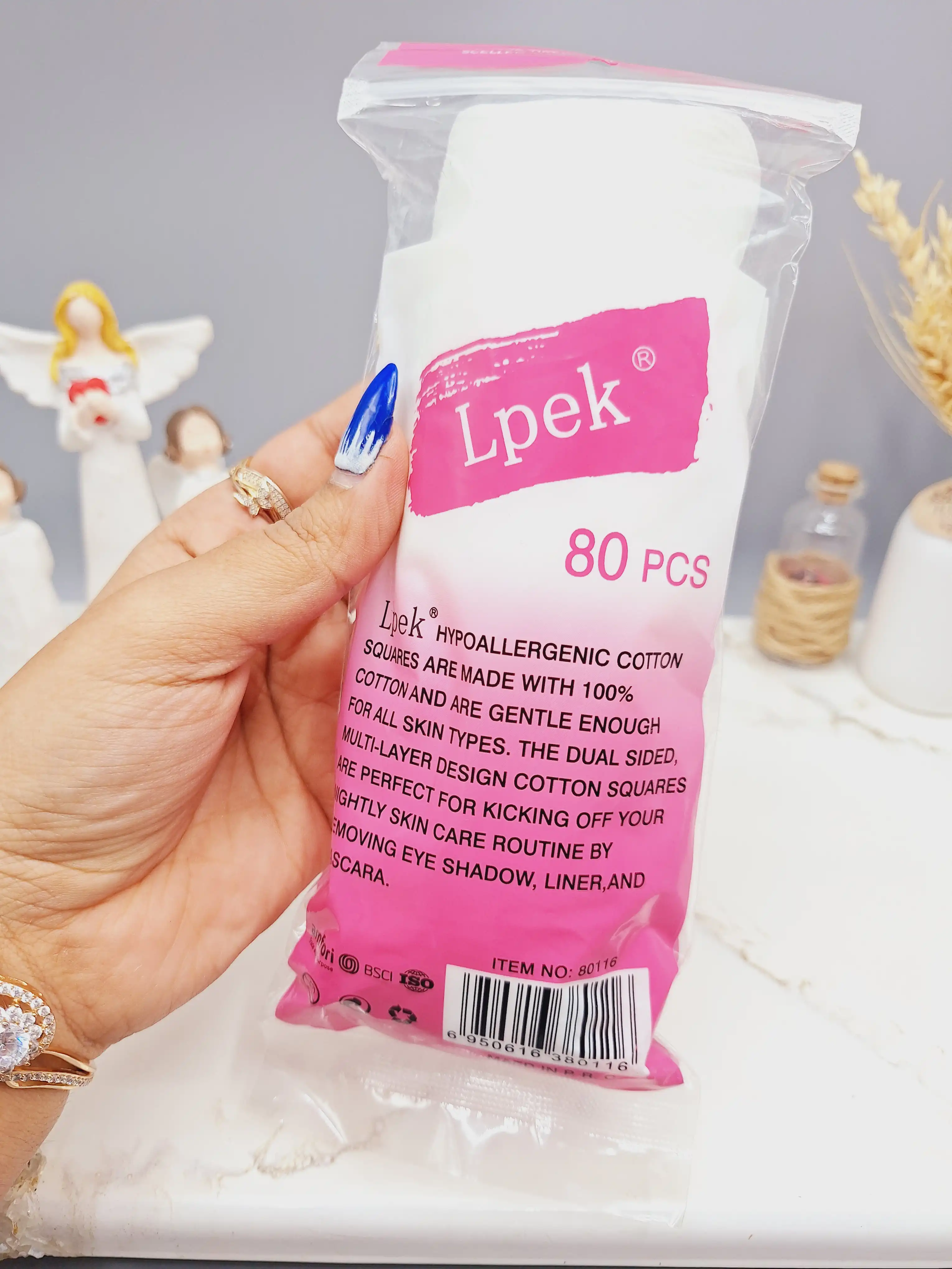 پد پنبه ای پاک کننده آرایش  80 عددی Lpek کد 80116